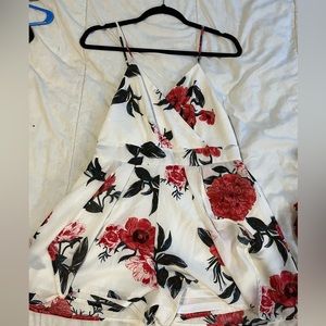 Flower dress/short romper; Size L; only worn once.